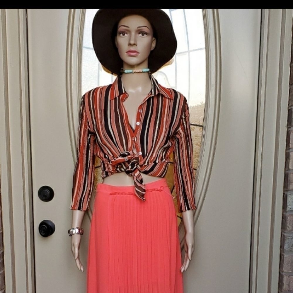 Vintage printed‎ striped Jaipur shirt/top